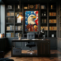 Eagle With Red White And Blue Abstract Background Poster