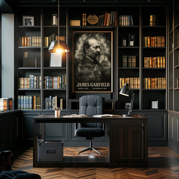 James A. Garfield 20th President of the United States Double Exposure Poster