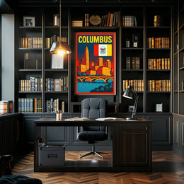 Columbus Cityscape Poster PosterGoat