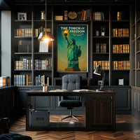 Statue of Liberty Vintage Patriotic Travel Poster
