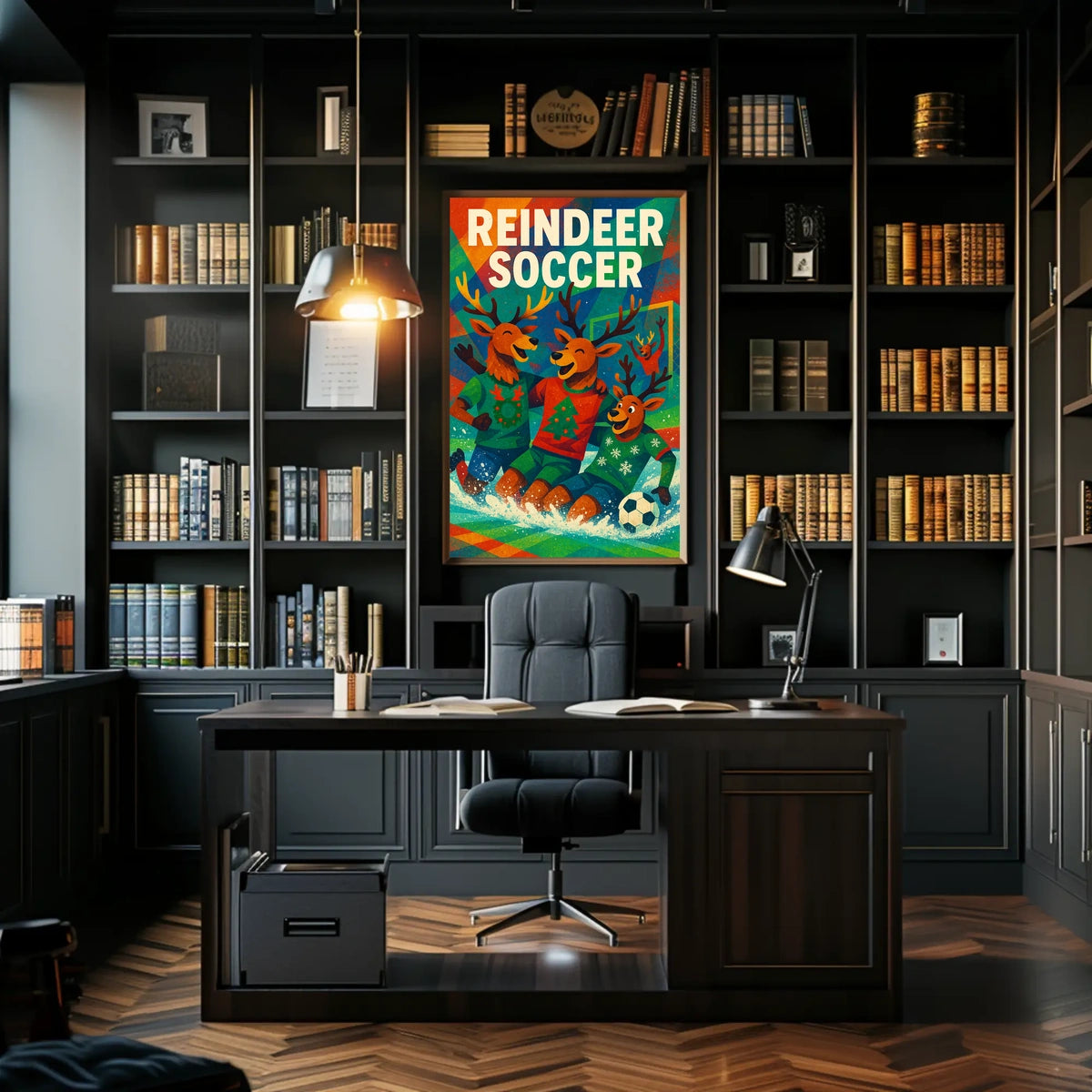 Reindeer Soccer Poster