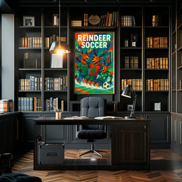 Reindeer Soccer Poster
