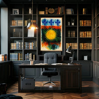 Sunburst and Fleur-de-Lis Poster