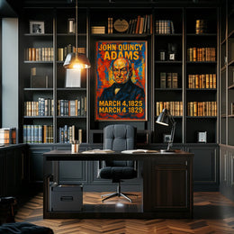 John Quincy Adams 6th President of the United States Glitch Hop Art Poster