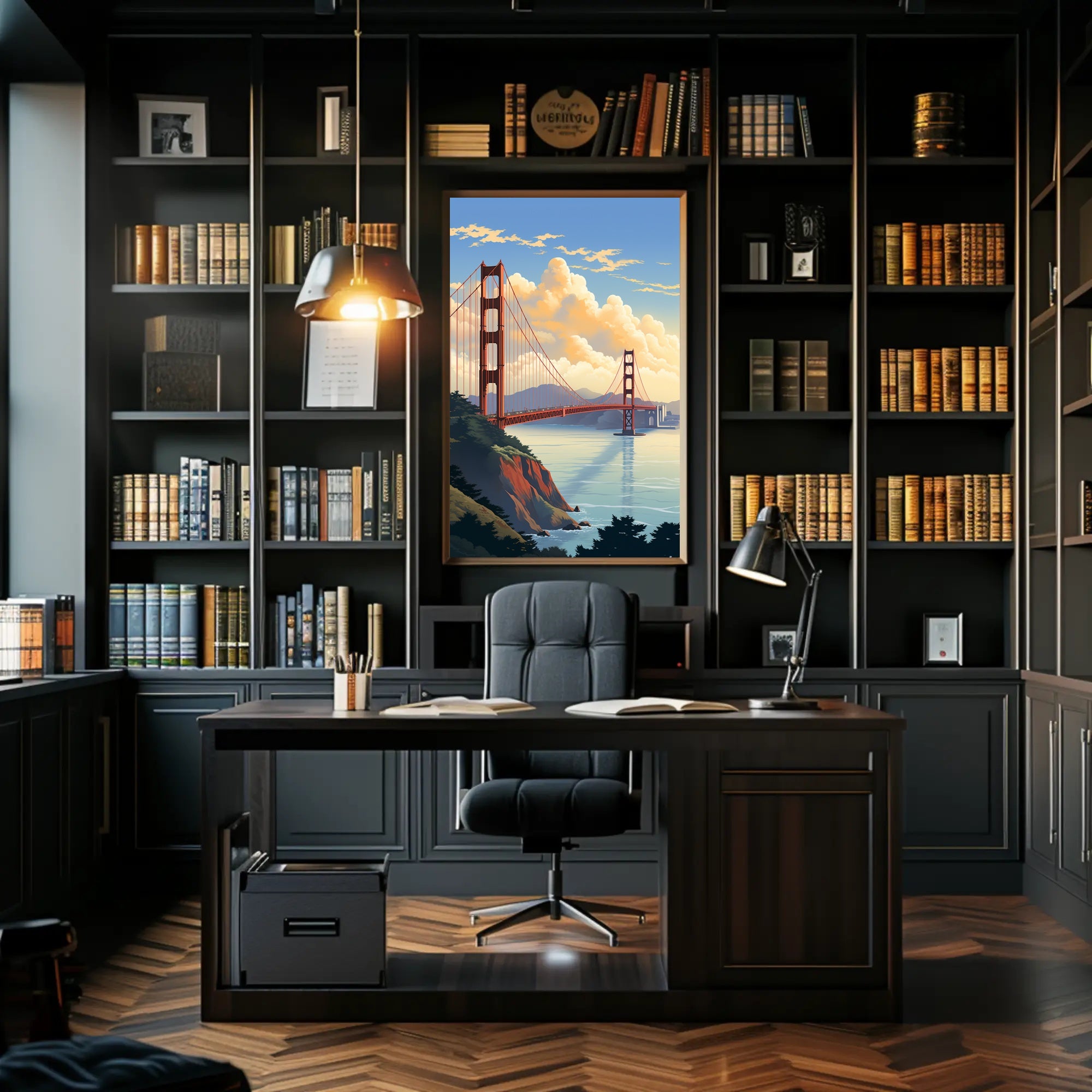 Golden Gate Bridge At Sunset Poster
