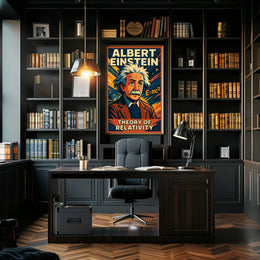 Albert Einstein Relativity Theory Vintage Cosmic Scenery Scientific Wall Art Wanderlust Poster
