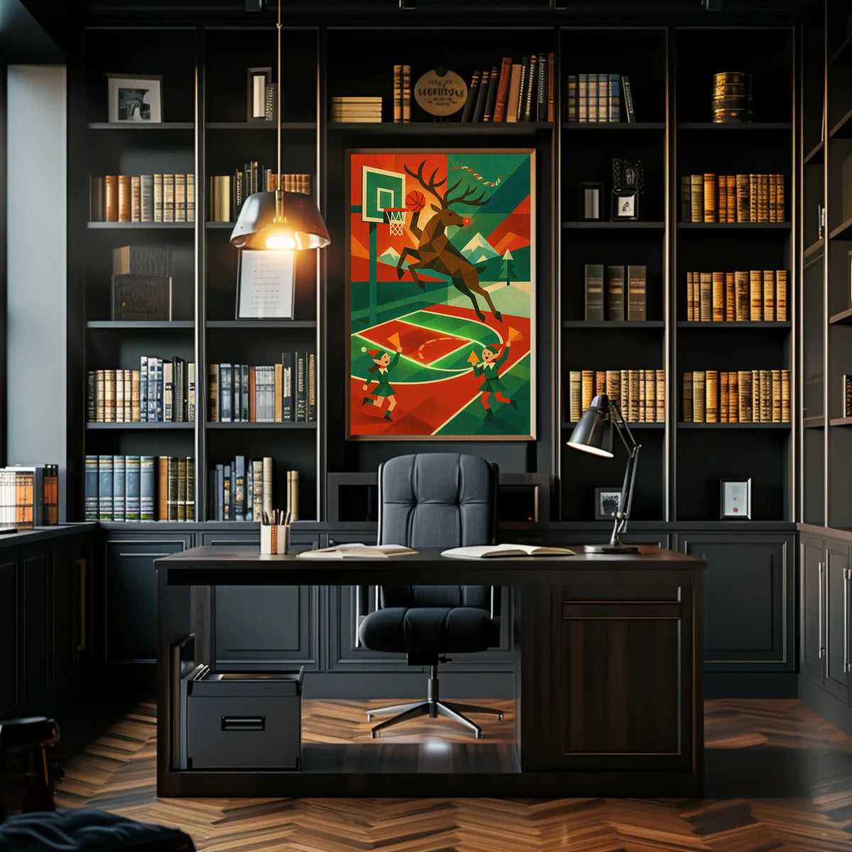 Reindeer Hoops Poster