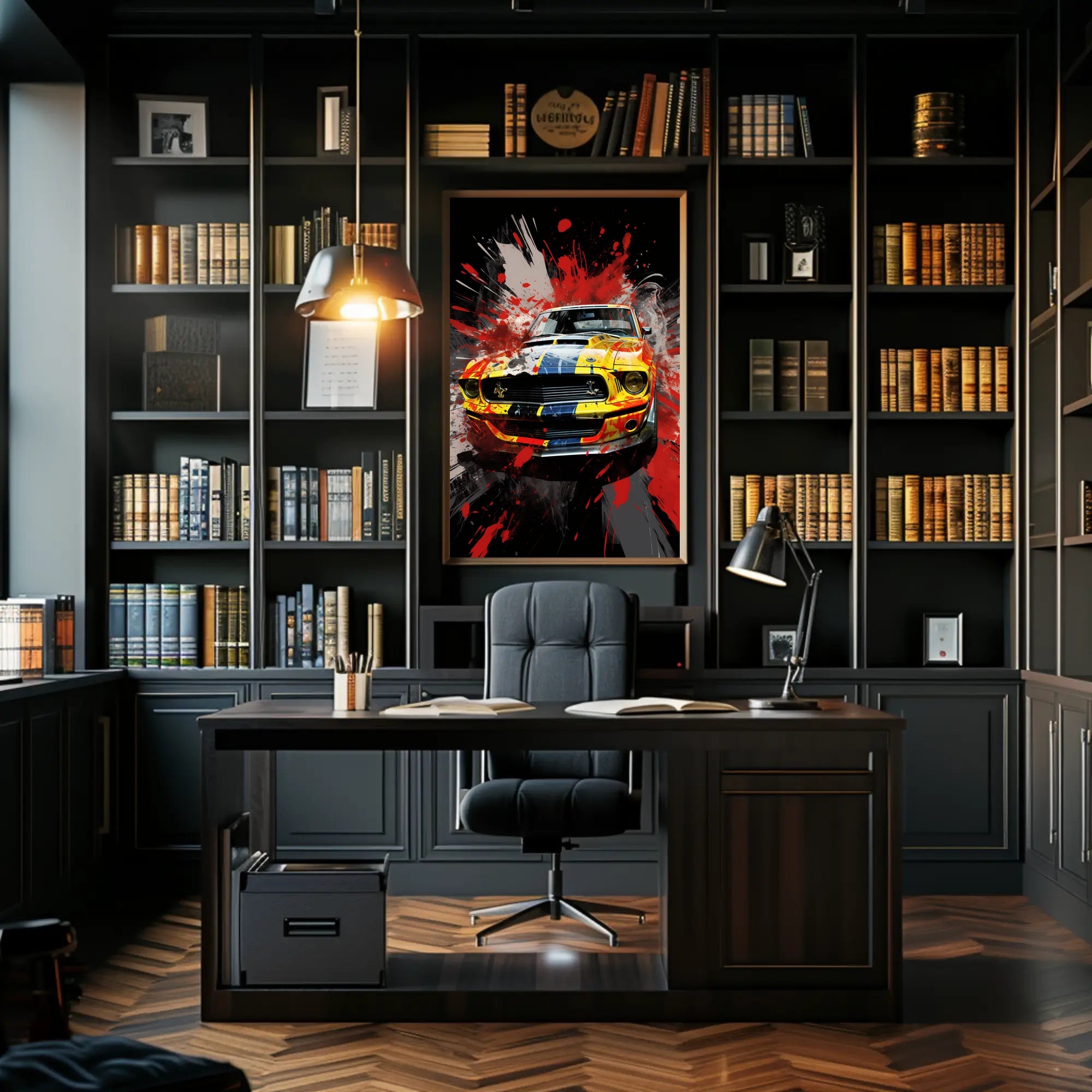 Colorful Automotive Explosion Poster PosterGoat
