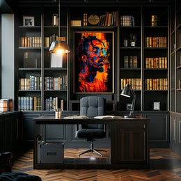 Vibrant Portrait In Abstract Abstract Poster