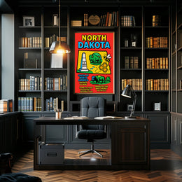 North Dakota Pop Art Travel Poster