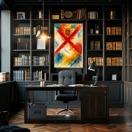 Abstract Watercolor With Crown And Cross Poster