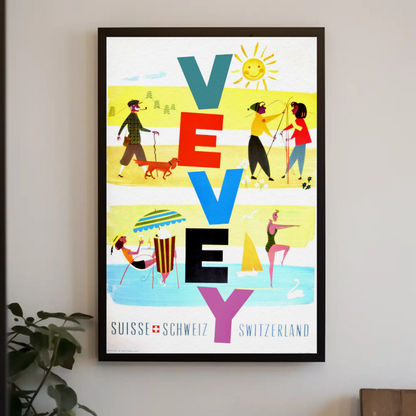 Vevey Vintage Poster Switzerland Activities
