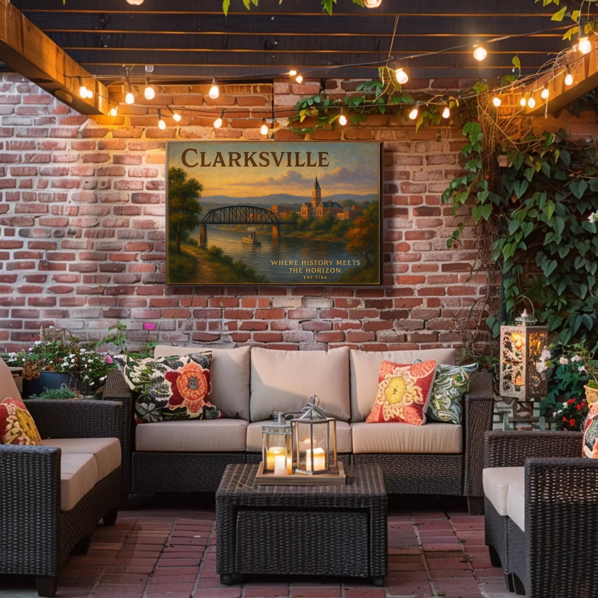 Clarksville Travel Poster Where History Meets Horizon