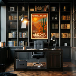 Grand Canyon Arizona Travel Vintage Illustration Poster