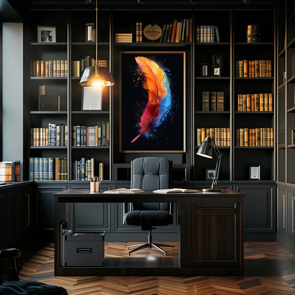 Vibrant Feather Art Poster