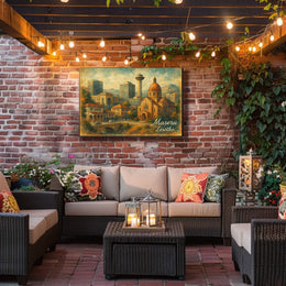 Maseru Cityscape Travel Inspired Digital Painting Poster