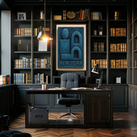 New York Iconic Design Poster City Skyline Art 18 By 24