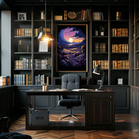 Dreamy Landscape Poster: Moonlit Path at Dusk