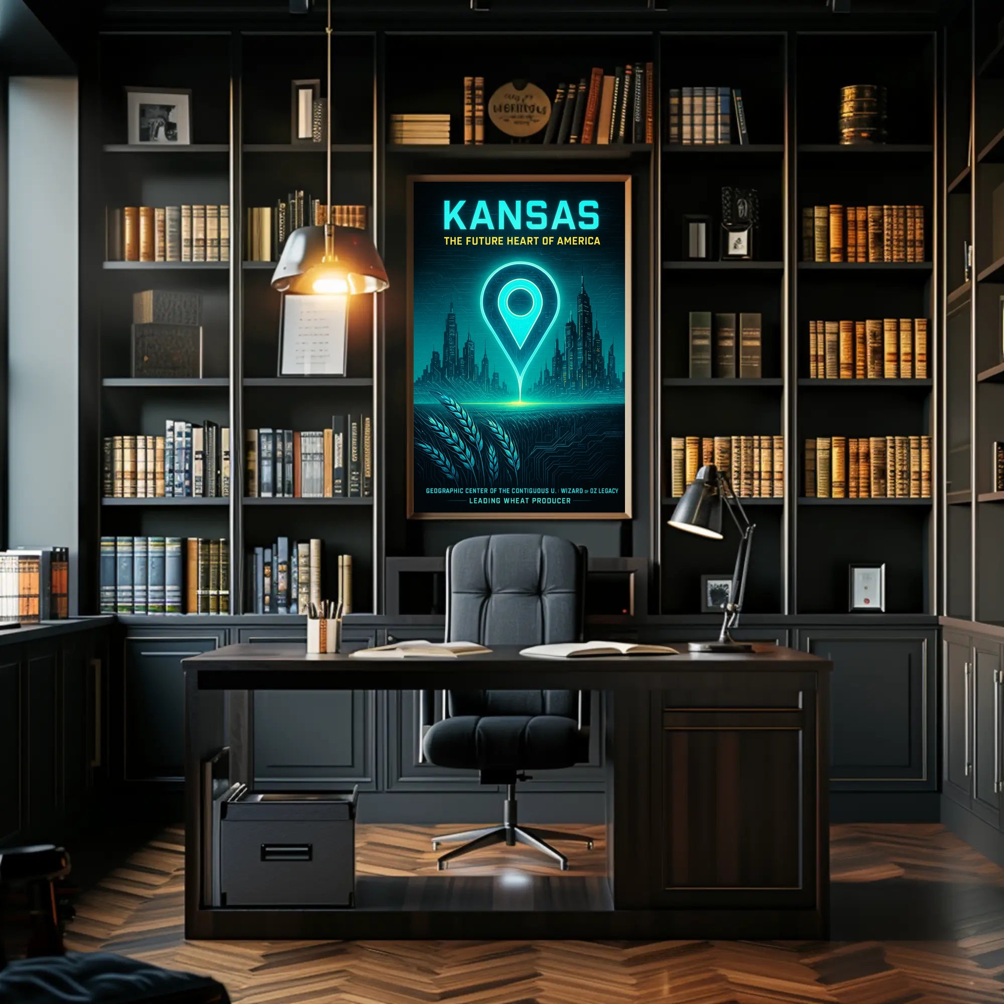 Kansas The Future Heart of America Poster PosterGoat