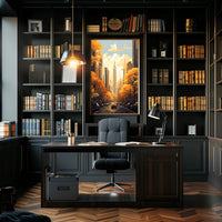 New York Cityscape Illustration Poster Modern Wall Art