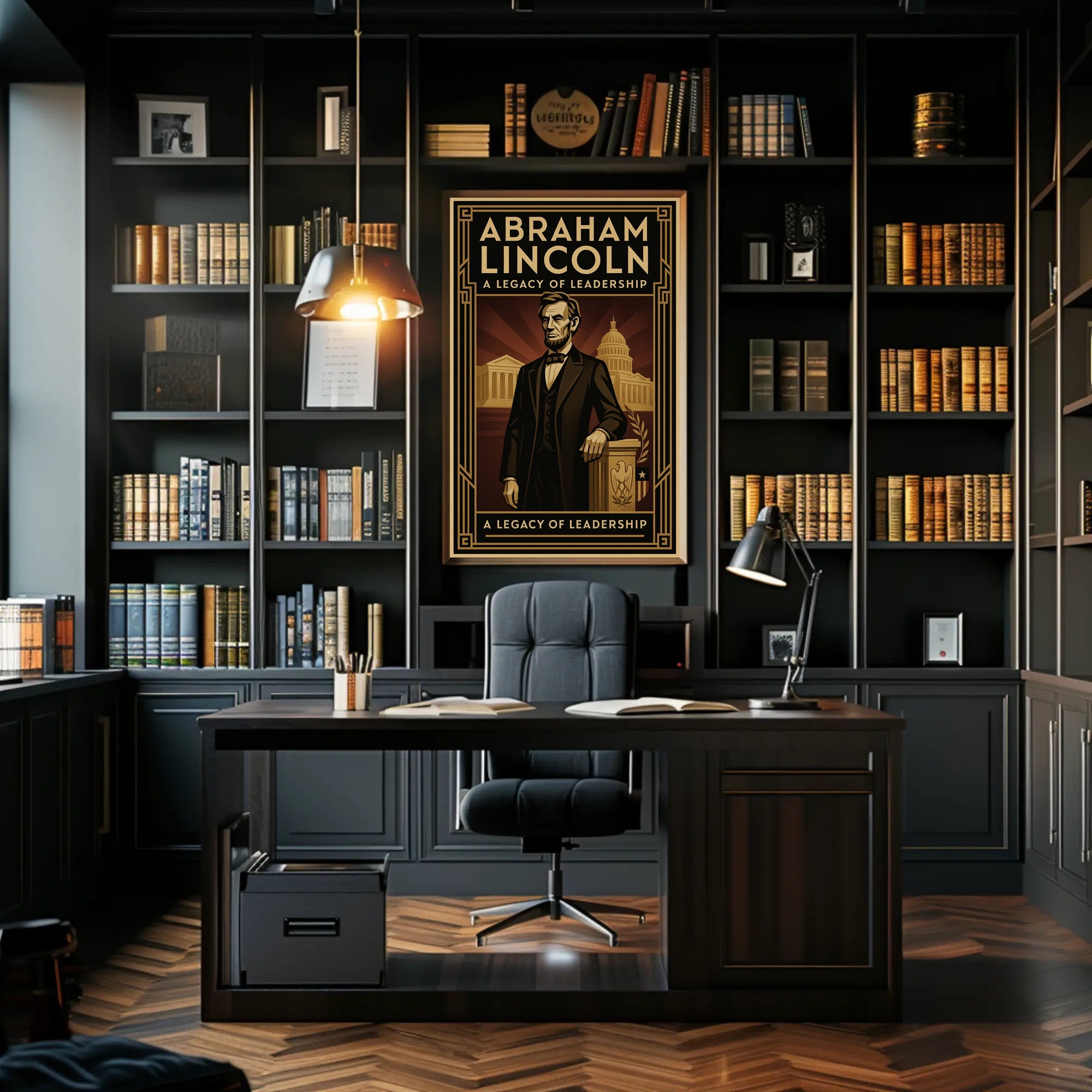 Abraham Lincoln A Legacy of Leadership Poster PosterGoat