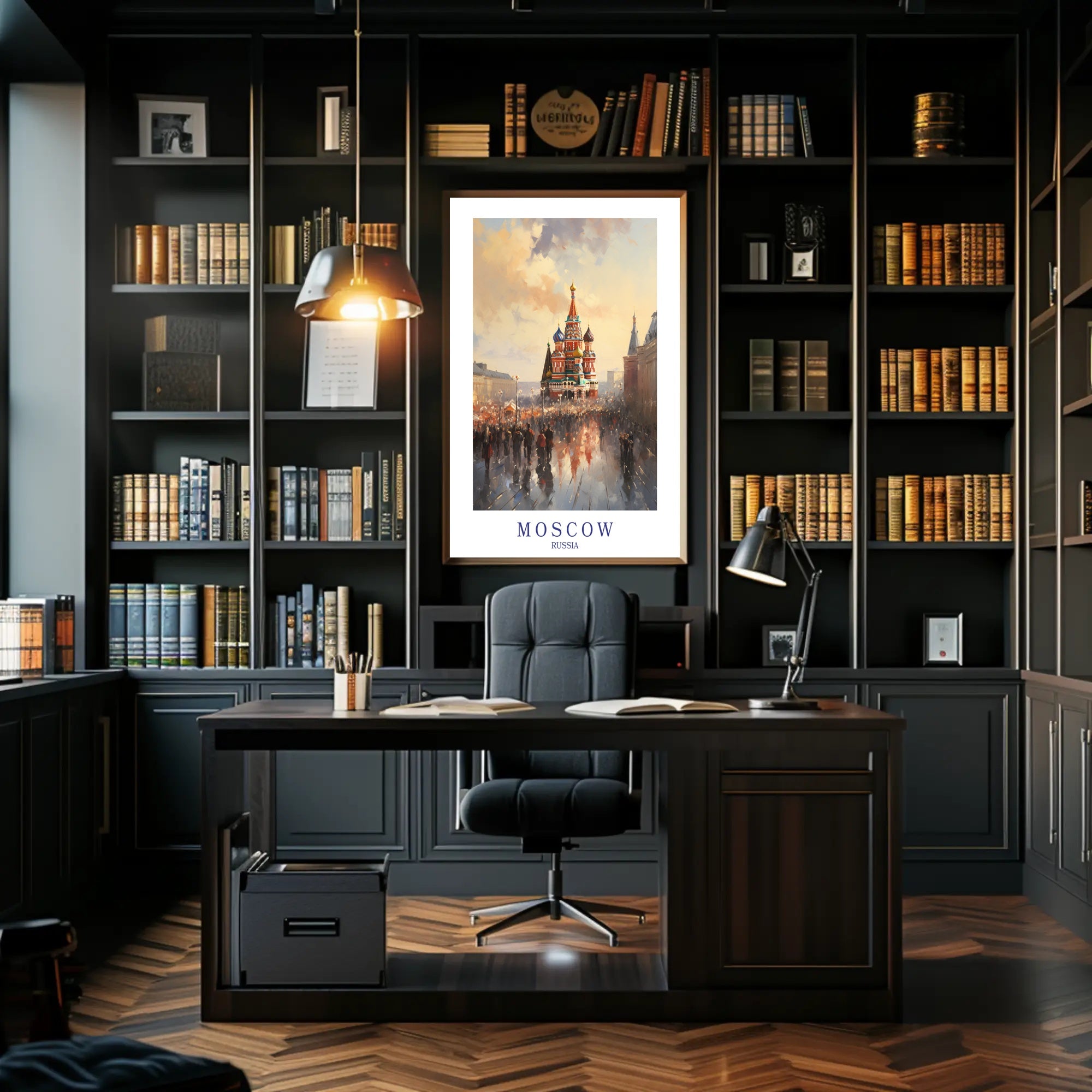 Moscow Urban Life Impressionistic Travel Poster PosterGoat