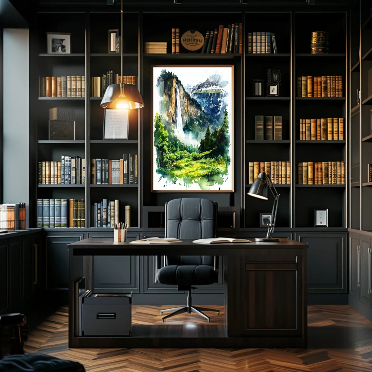 Switzerland Lauterbrunnen Valley Waterfall View Poster