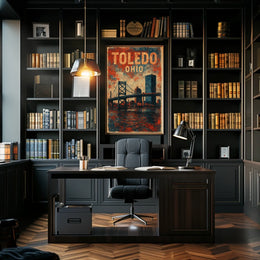 Toledo Ohio Cityscape Travel Photography Realism Urban Wanderlust Design Signature Poster