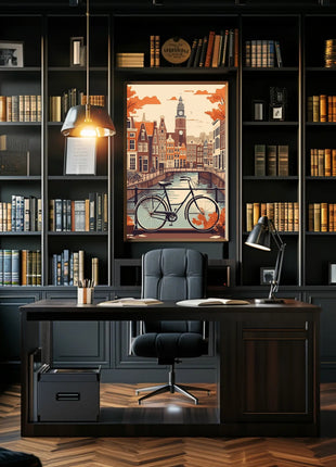 Amsterdam Canal Serene Autumn Travel Poster