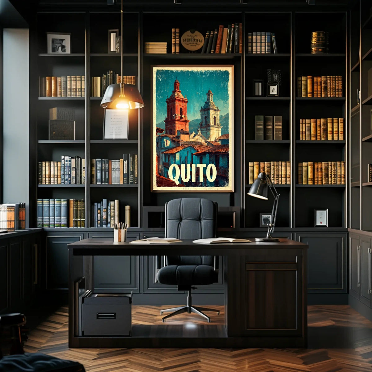 Quito Vintage Cityscape Poster