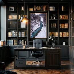 Serene Winter River Landscape - National Park Poster