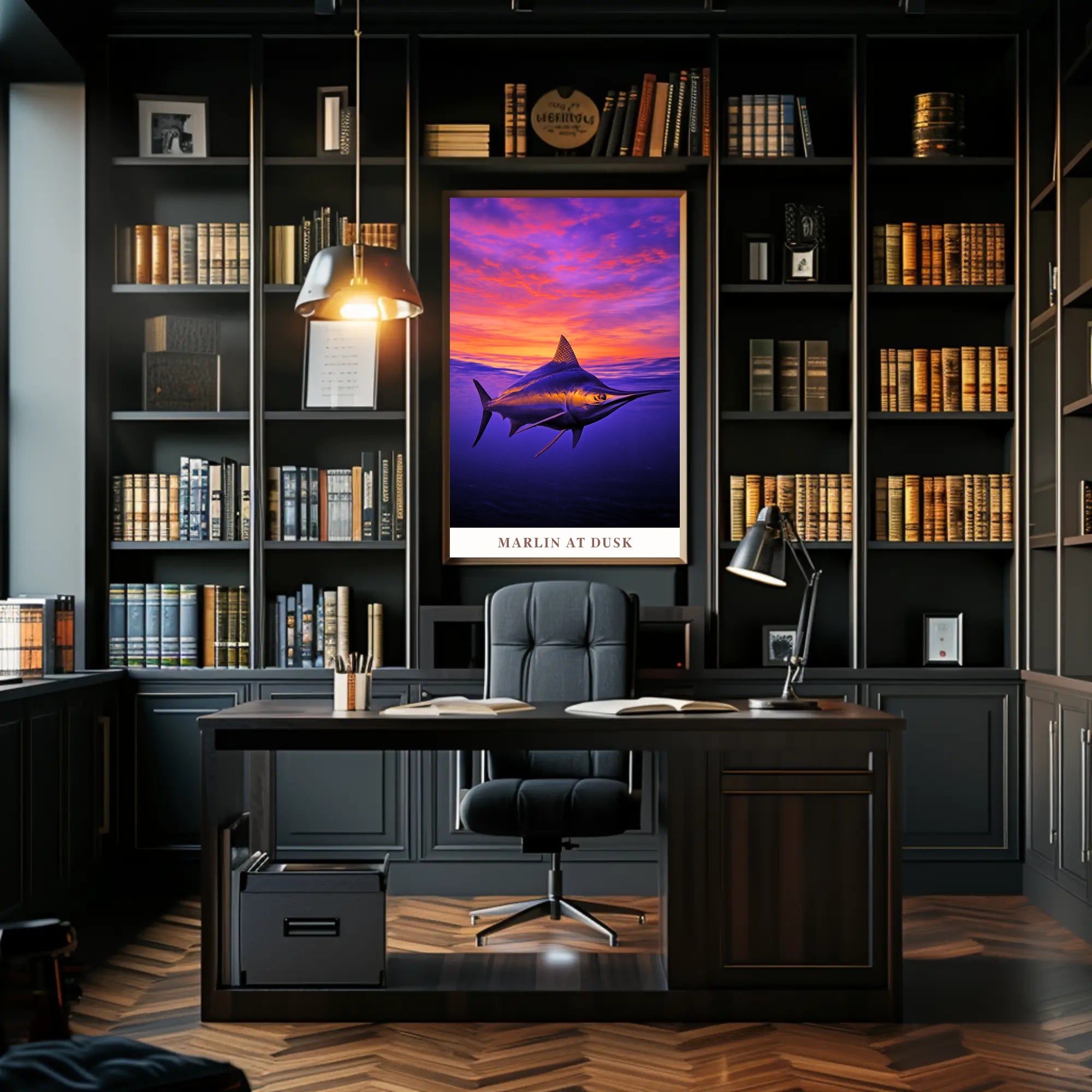 Marlin at Dusk Poster PosterGoat