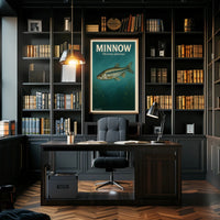 Minnow Illustration in Vintage Educational or Infographic Poster PosterGoat