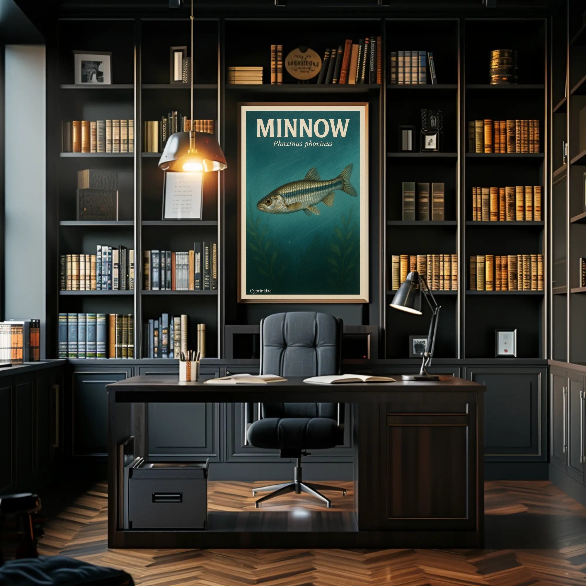 Minnow Illustration in Vintage Educational or Infographic Poster PosterGoat