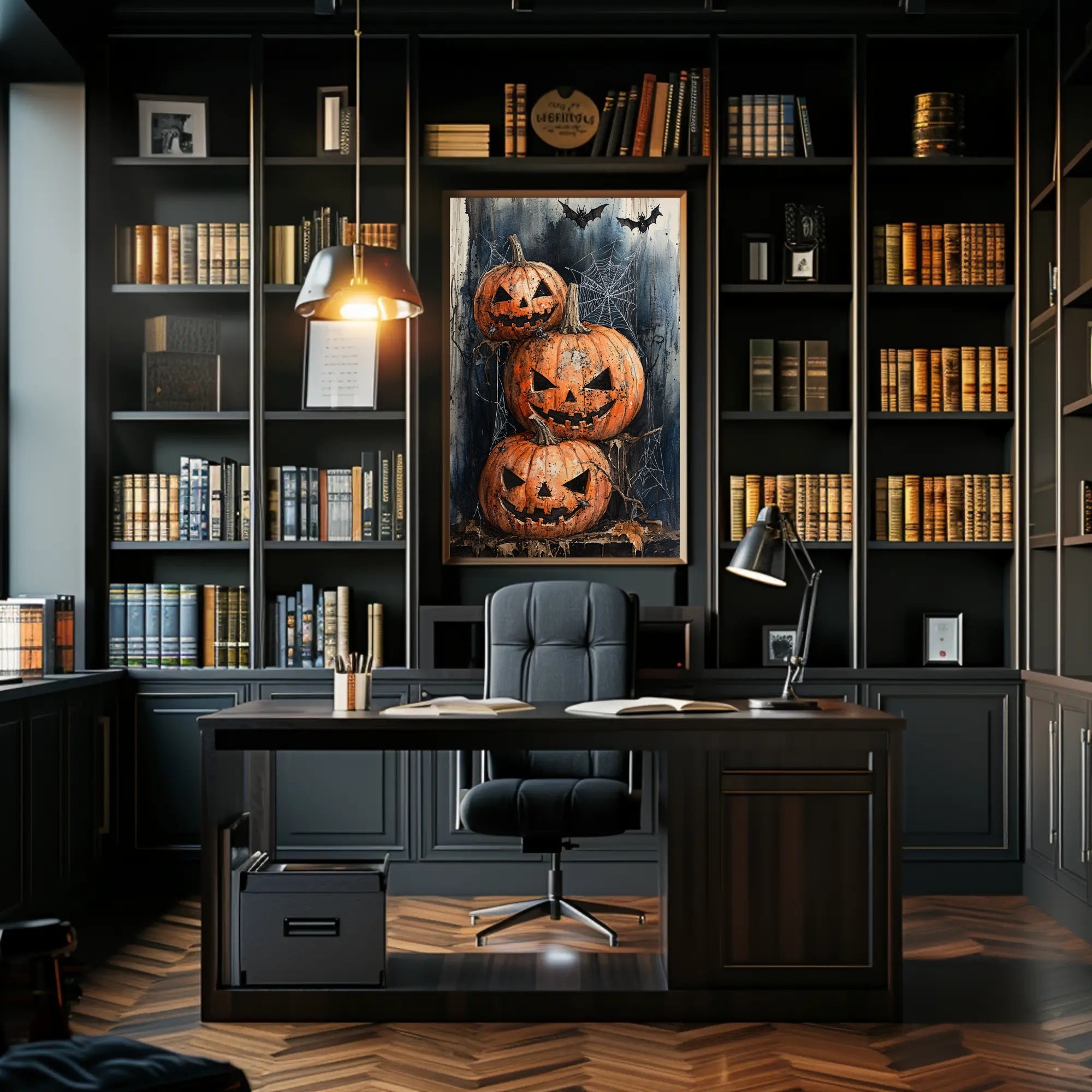 Haunted Halloween Pumpkins Poster