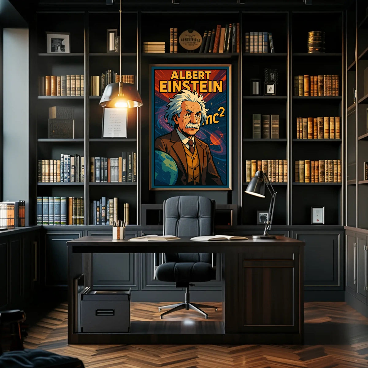 Albert Einstein Scenic Vintage Wanderlust Poster
