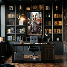 Stylish Rabbit In The City Poster