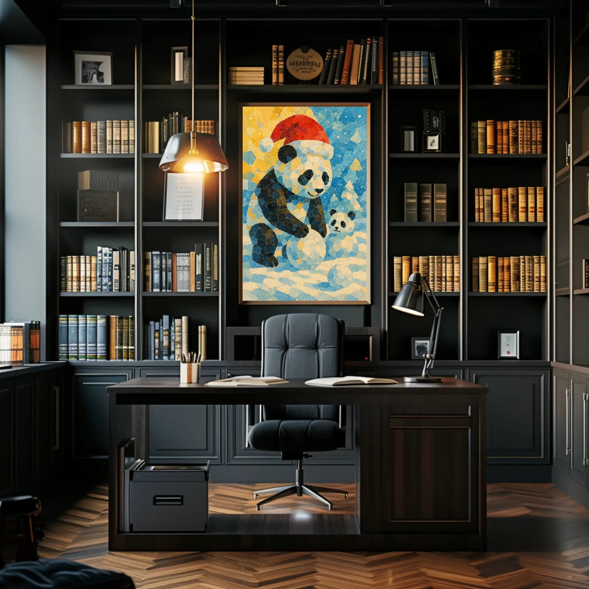 Festive Panda Winter Wonderland Poster