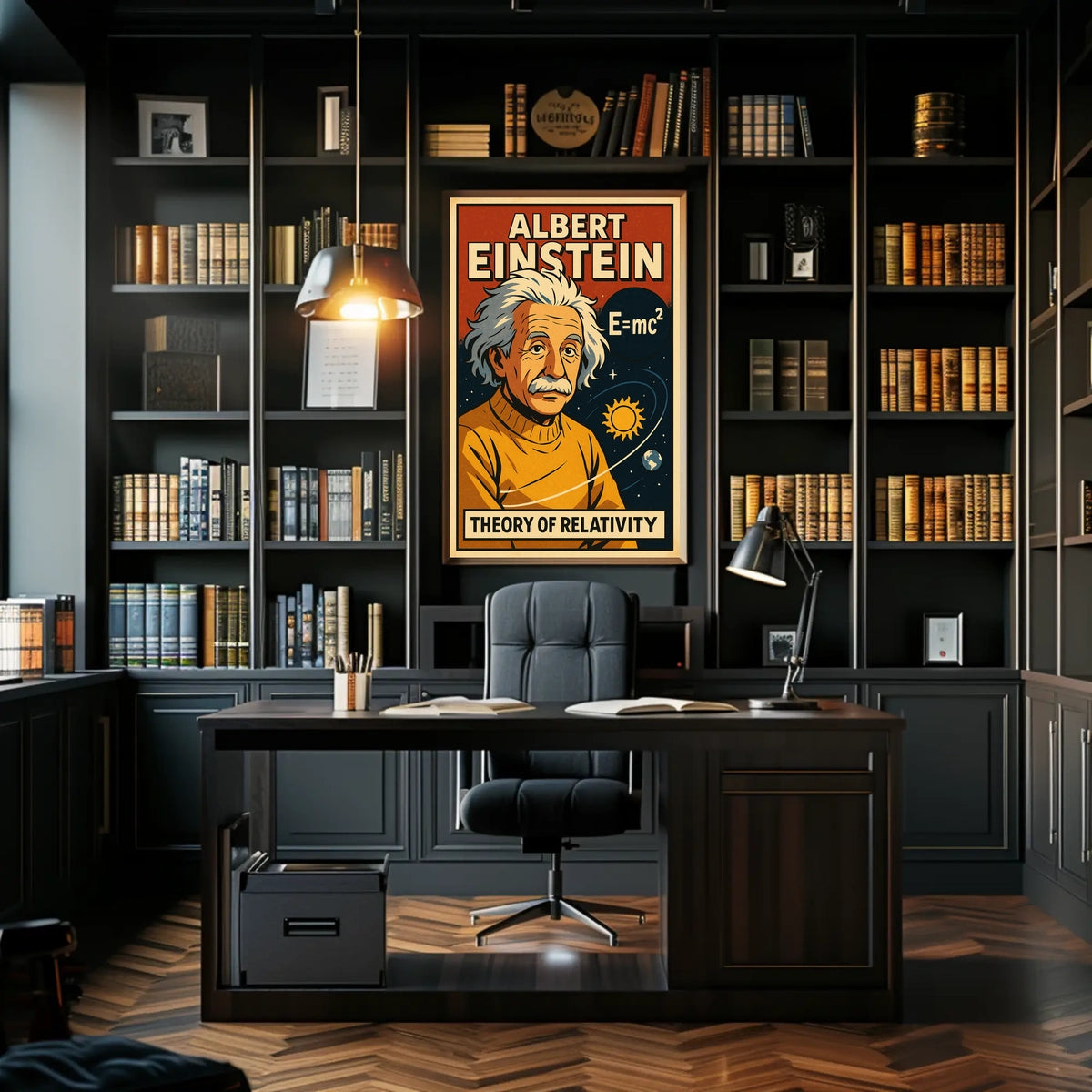 Albert Einstein Relativity Theory Inspiring Scientific Art Illuminating Minds Poster