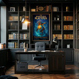 Platypus Wonders: Vibrant Creature Celebration Animal Poster