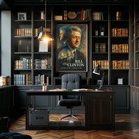 Bill Clinton 42nd President of the United States Double Exposure Poster