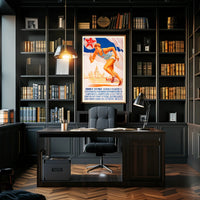 Soviet Propaganda Style Poster Celebrating Athletic Spirit