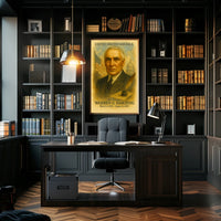 Warren G. Harding 29th President of the United States Vintage Watercolor Poster