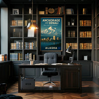 Anchorage and Denali Harmony Vintage Travel Poster PosterGoat