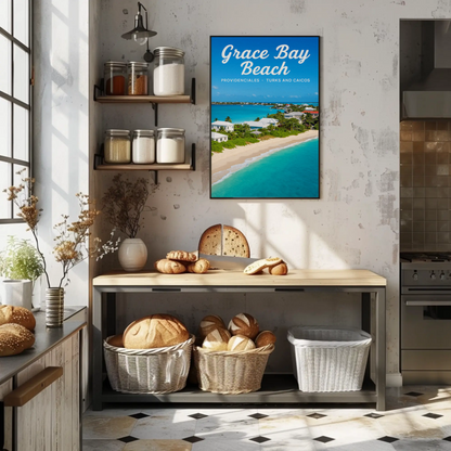 Grace Bay Beach Turks Caicos Coastal Beauty Travel Poster