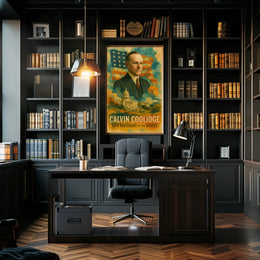 Calvin Coolidge 30th President of the United States Layered Digital Collage Poster
