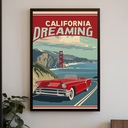 California Vintage Poster - Dreaming by the Coast