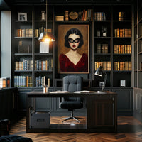 Woman in Red Dress Vintage Elegant Mysterious Poster