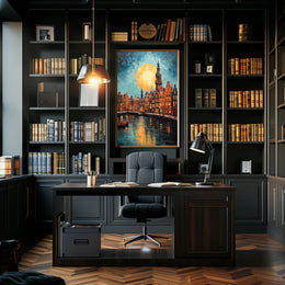 Moonlit Canals Poster