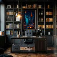 New York City Street Skyline Poster Modern Wall Art